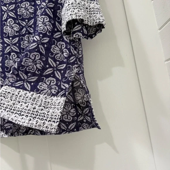 Sigrid Olsen Blue and White Tunic Top - Picture 3 of 6